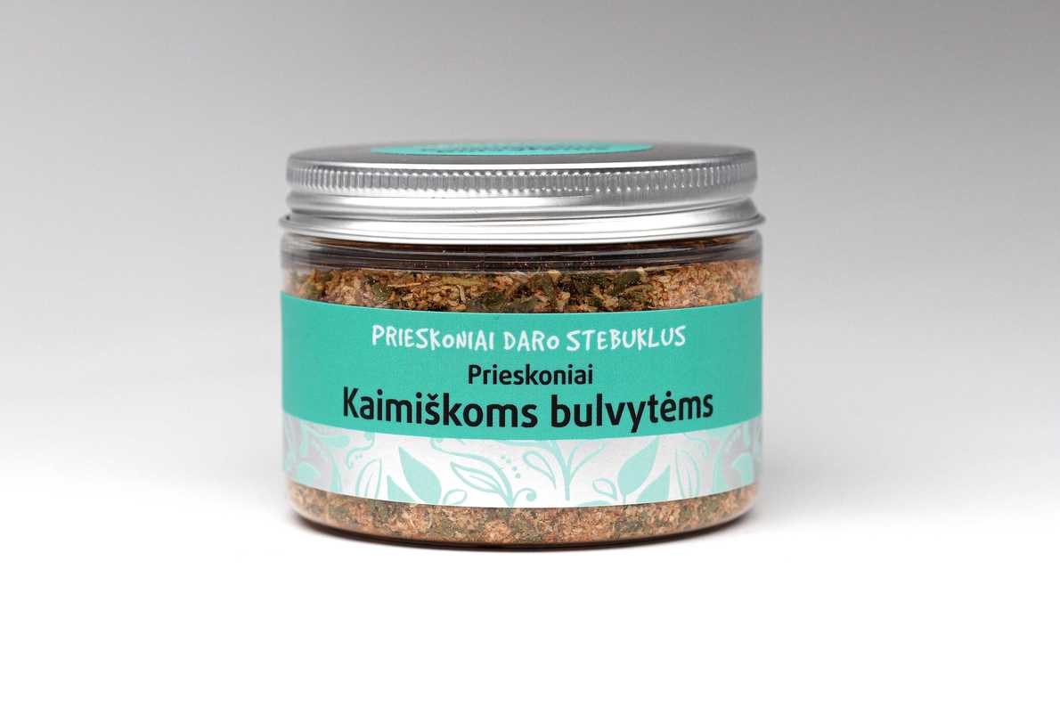 <p>Prieskonių mišinys KAIMIŠKOMS BULVYTĖMS</p><p></p> Indelis